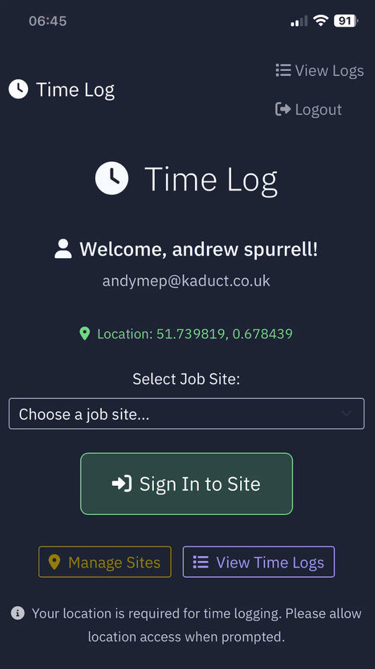 Job attendance tracker